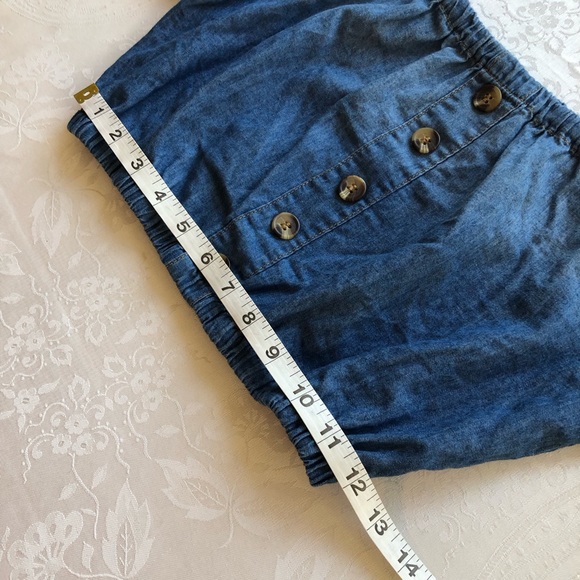 Knit Works Denim Off The Shoulder Cropped Top Girls Size S (7-8) Short Sleeves - Picture 8 of 16